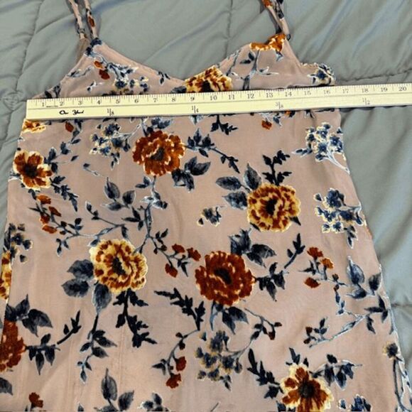 L.A. Hearts Burnout Sheer Slip Dress with Velvet Floral Print Pink Size XS - Picture 11 of 13